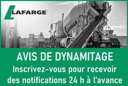 Carrière Lafarge | Avis de dynamitage