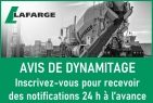 Carrière Lafarge | Avis de dynamitage