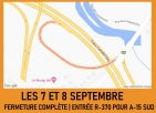 7 et 8 septembre | FERMETURE COMPLÈTE | ENTRÉE R-370 POUR A-15 SUD