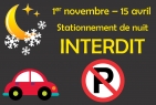 Stationnement de nuit interdit pendant la période hivernale