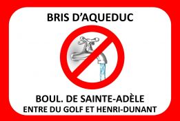 15 novembre | Bris d’aqueduc boulevard de Sainte-Adèle