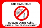 15 novembre | Bris d’aqueduc boulevard de Sainte-Adèle