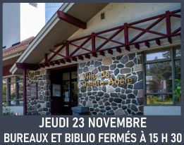 Fermeture des bureaux et de la bibliothèque à 15 h 30