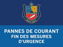 PANNES DE COURANT | FIN DES MESURES D'URGENCE